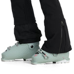 Spyder Women's Strutt Softshell Bibs - Pair of black bib snow pants with a subtle pattern and zippered pockets.