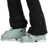 Spyder Women's Strutt Softshell Bibs - Pair of black bib snow pants with a subtle pattern and zippered pockets.