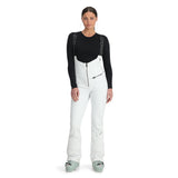 Spyder Women's Strutt Softshell Bibs - White bibs with black logo on left leg and gray straps.