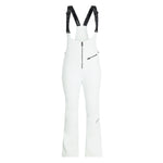 Spyder Women's Strutt Softshell Bibs - White bibs with black straps and a zipper down the front.