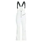 Spyder Women's Strutt Softshell Bibs - White bibs with black straps and a zipper down the front.