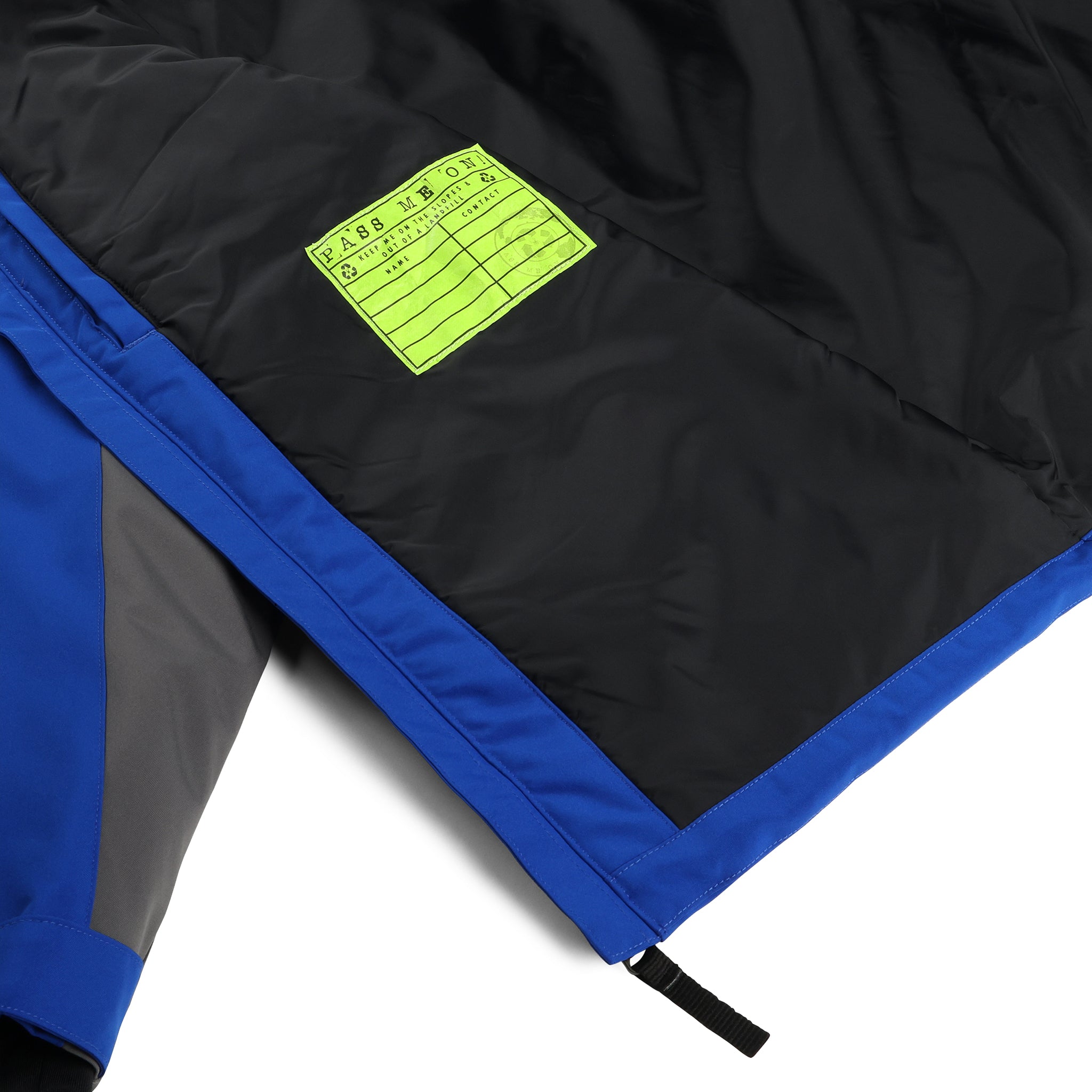 Spyder Boys' Turner Insulated Jacket - A black jacket with a white logo on the left chest and gray accents around the waist, cuffs, and hood.