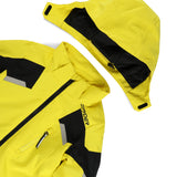 Spyder Boys' Leader Insulated Jacket 2025 - A bright yellow jacket with a black zipper and gray accents on the chest and sleeve.