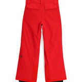 Spyder Junior Boys' Power Insulated Pants - These pants are red with a black spider logo embroidered on the left leg.