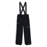 Spyder Junior Boys' Propulsion Insulated Pants 2025 - Black insulated ski pants with a white logo on the left leg.