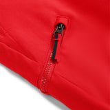 Spyder Junior Boys' Propulsion Insulated Pants - A pair of red insulated ski pants with a black zipper and white logo on the left leg.
