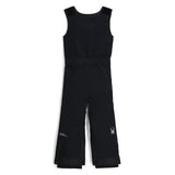 Spyder Boys' Expedition Insulated Bib Pant 2025 - Black bib pant with white logo on left leg and black elastic waistband.