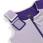 Spyder Girls' Expedition Insulated Bib Pant 2025 - A purple bib pant with a white trim and a black Spyder logo on the left leg.