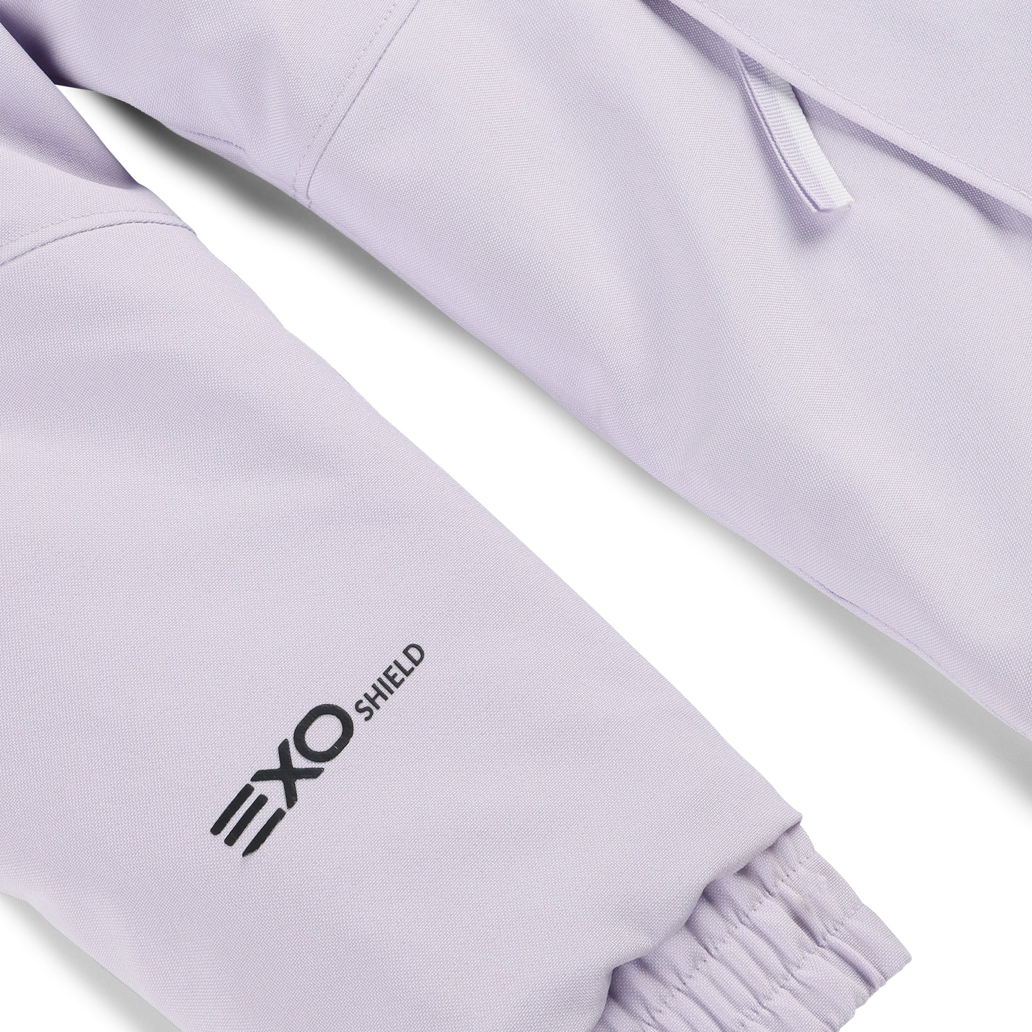 Spyder Girls' Lola Insulated Jacket 2025 - A light purple jacket with a hood and white drawstring, featuring a logo on the left chest area.