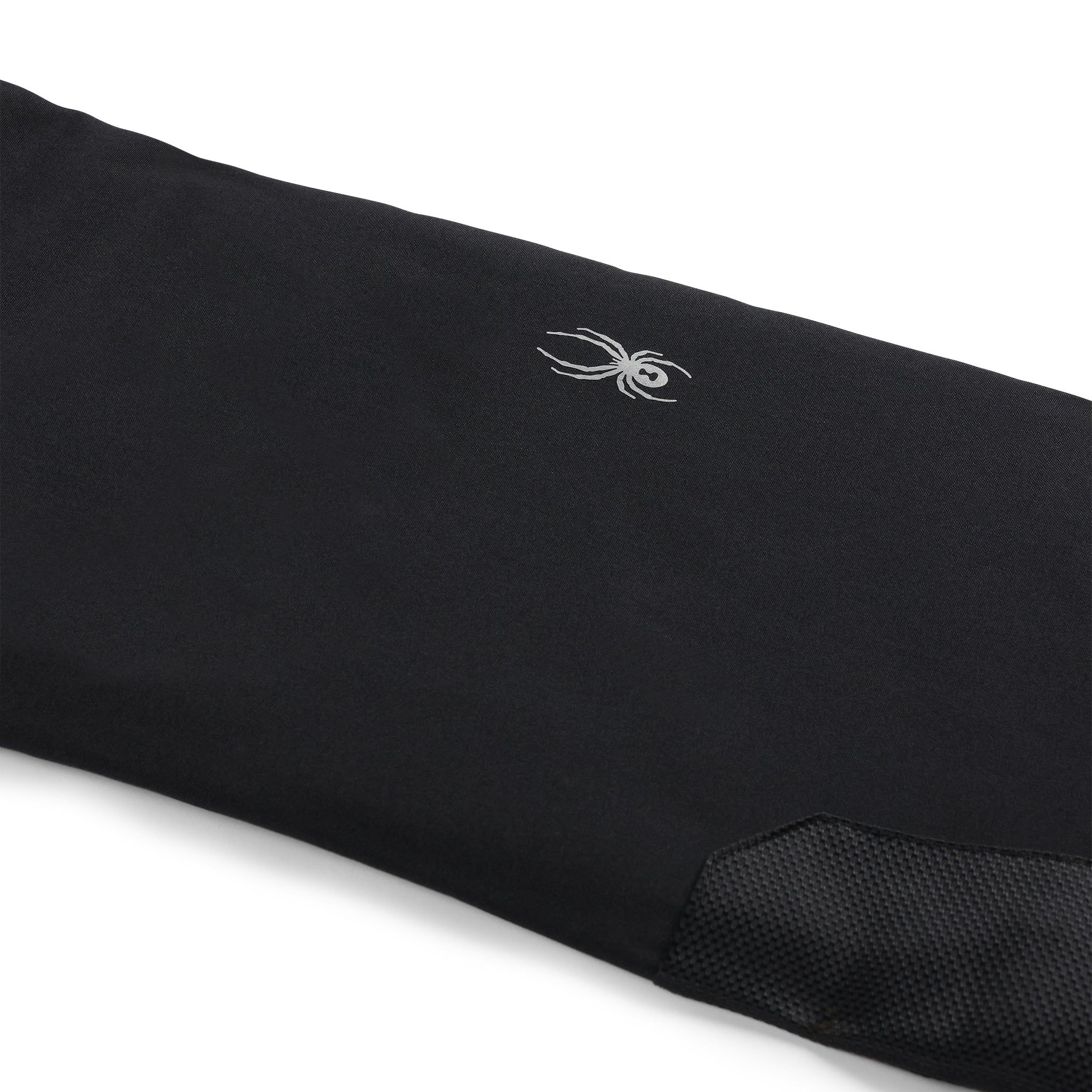 Spyder Girls' Olympia Insulated Pant 2025 - Black ski pants with a white spider logo on the left thigh.