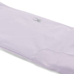 Spyder Girls' Olympia Insulated Pant 2025 - A pair of light purple ski pants with a small embroidered spider logo on the left thigh, featuring a subtle pattern of darker purple lines and a textured fabric at the bottom.