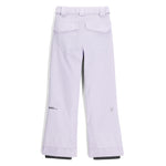 Spyder Girls' Olympia Insulated Pant 2025 - A pair of light purple ski pants with a subtle pattern and two zippered pockets on the back.
