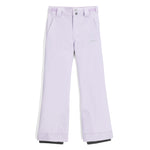 Spyder Girls' Olympia Insulated Pant 2025 - Light purple snow pants with a subtle pattern of darker purple lines and a textured fabric on the lower legs.