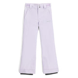 Spyder Girls' Olympia Insulated Pant 2025 - Light purple snow pants with a subtle pattern of darker purple lines and a textured fabric on the lower legs.