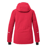Killtec Women's KSW 81 Insulated Jacket - A red jacket with a white zipper and black accents on the hood, cuffs, and bottom hem.