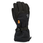 Gordini Women's Stomp Glove - A black glove with a brown leather patch on the wrist and a white logo near the cuff.