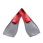 Speedo Trialon Rubber Swim Fins - Red rubber swim fins with a textured pattern on the foot pocket and a strap at the heel.