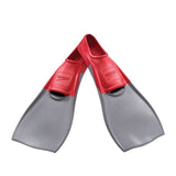 Speedo Trialon Rubber Swim Fins - Red rubber swim fins with a textured pattern on the foot pocket and a strap at the heel.