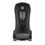 Union Force Snowboard Bindings 2025 - Black snowboard bindings with white accents and a silver buckle.