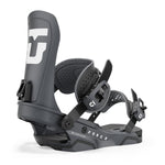 Union Force - Snowboard bindings with black plastic buckles, straps, and baseplates.