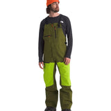North Face Men's Ceptor Shell Bib - A dark green bib with a black zipper and two zippered pockets on the front.