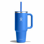 Hydro Flask 40oz All Around Travel Tumbler - A blue, insulated tumbler with a straw and lid.