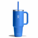 Hydro Flask 40oz All Around Travel Tumbler - A blue, insulated tumbler with a straw and lid.