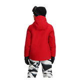 Obermeyer Junior's Insulated Gentleman's Jacket 2025 - A red jacket with a hood, worn by a model from behind.