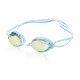 Speedo Women's Vanquisher 2.0 Mirrored Swim Goggle - A pair of mirrored swim goggles with a sleek, modern design and a subtle logo on the strap.