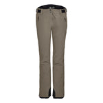Killtec Women's KSW 311 Stretch Pant 2025 - A pair of khaki-colored women's ski pants with a black waistband and two zippered pockets on either side.