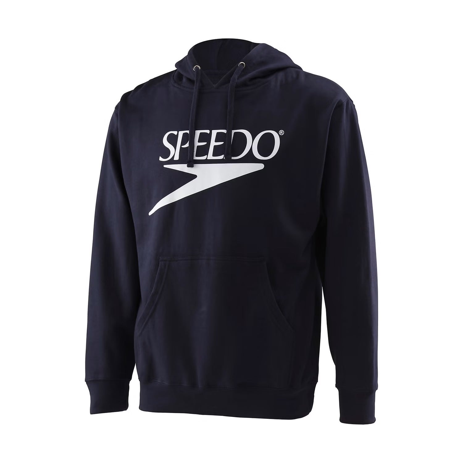 Speedo Vintage Logo Hoodie - A navy blue hoodie with a large white vintage logo on the front.