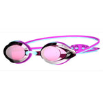 Speedo Jr. Vanquisher 2.0 Mirrored Swim Goggle - A pair of mirrored swim goggles with a sleek, modern design and a strap that wraps around the head.
