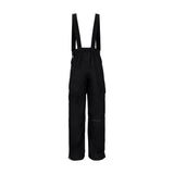 Obermeyer Junior's Carver Bib Pant 2025 - Black bib pants with a white logo on the left leg and adjustable straps at the waist.