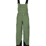 Obermeyer Junior's Carver Bib Pant 2025 - Olive green bib pants with adjustable straps and multiple pockets.