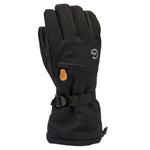 Gordini Stomp Glove - A black glove with a brown leather patch on the wrist and a white logo near the cuff.