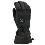 Gordini AquaBloc Down Gauntlet Glove - A black glove with a white logo on the wrist, featuring a down-filled cuff and a strap closure.