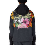 Women's insulated jacket, hooded full-zip with colorful Metallica skull graphic on back