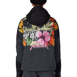 Women's insulated jacket, hooded full-zip with colorful Metallica skull graphic on back