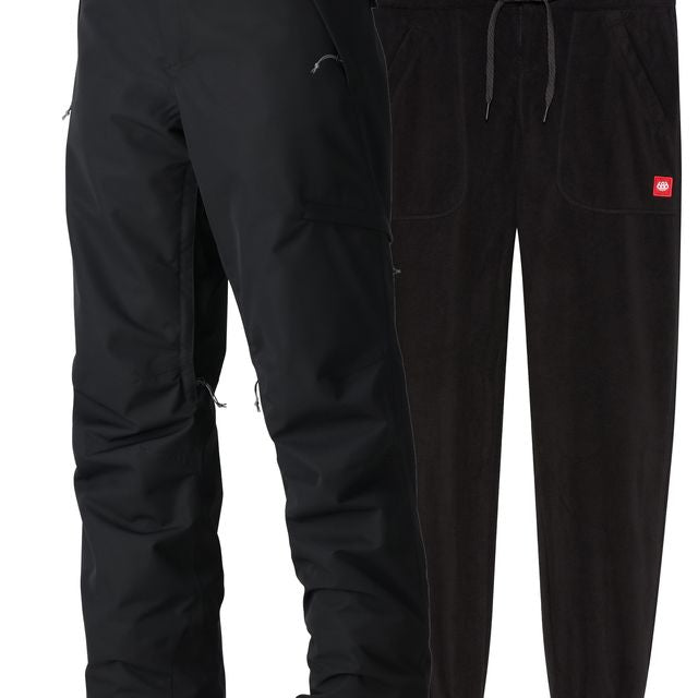 Women’s black 3-in-1 cargo pants with drawstring inner joggers