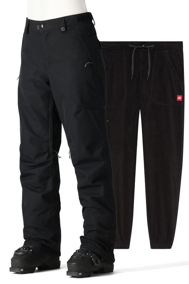 Women’s black 3-in-1 cargo pants with drawstring inner joggers
