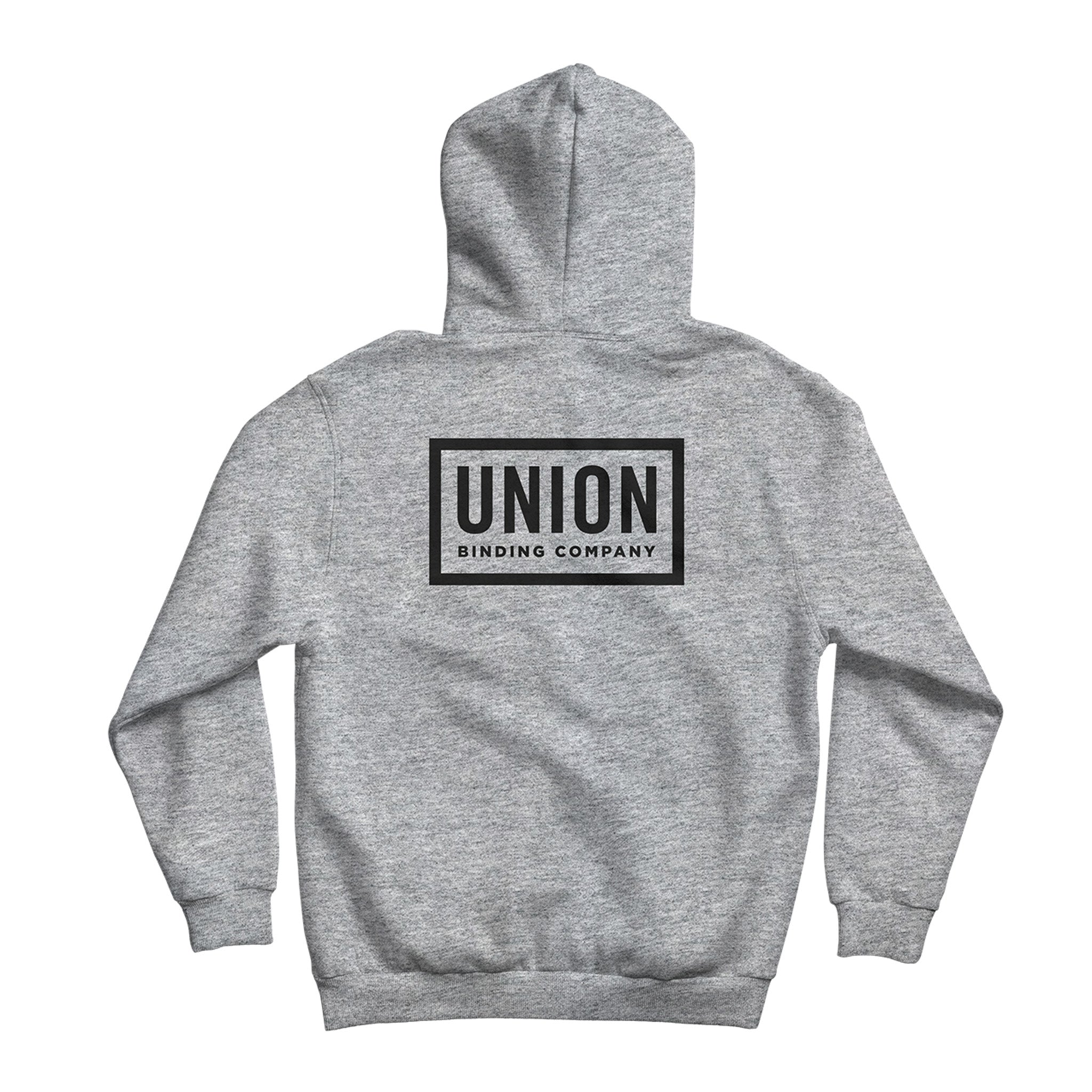 Union Team Hoodie 2025 - A light gray hoodie with a black logo on the chest that says "UNION" in bold letters, outlined by a thin white border.