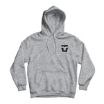 Union Team Hoodie 2025 - A heather grey hoodie with a black logo on the left chest featuring a stylized "U" and "T".