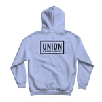 Union Team Hoodie 2025 - A light blue hoodie with a large black logo on the chest that says "UNION" in bold letters, and underneath it reads "TEAM HOODIE 2025".