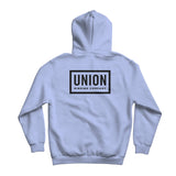 Union Team Hoodie 2025 - A light blue hoodie with a large black logo on the chest that says "UNION" in bold letters, and underneath it reads "TEAM HOODIE 2025".