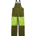 North Face Men's Ceptor Shell Bib - A green bib with a black zipper and adjustable straps on the shoulders.