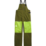 North Face Men's Ceptor Shell Bib - A green bib with a black zipper and adjustable straps on the shoulders.