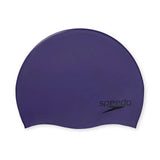 Speedo Solid Silicone Swim Cap - A solid purple swim cap with a smooth, matte finish.