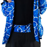 Beyond Medals Fullzip Insulated Jacket 2025 - A blue and white abstract patterned jacket with a black zipper on the front.