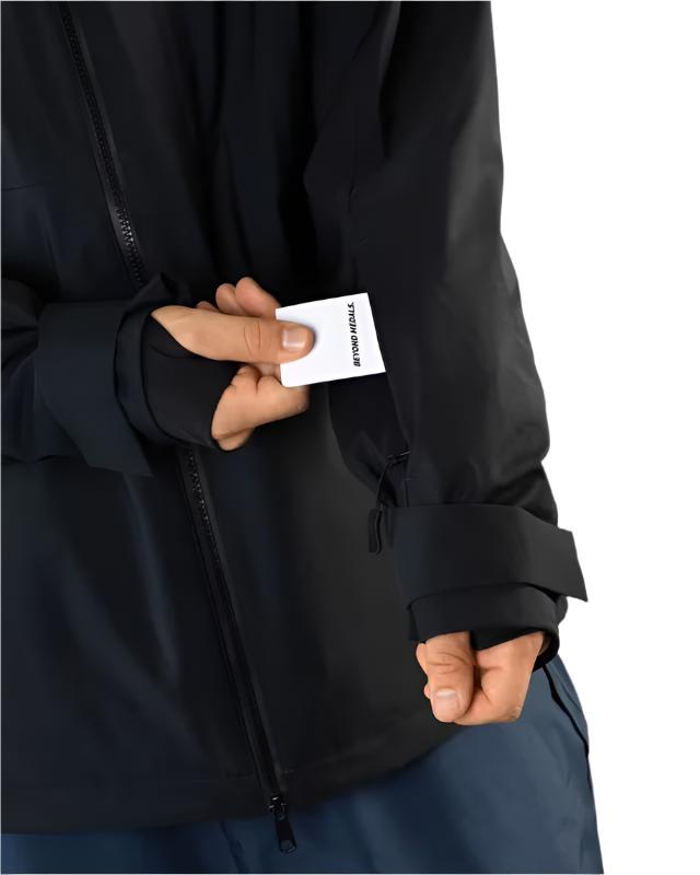 Beyond Medals Fullzip Insulated Jacket 2025 - A black jacket with a zipper down the front and two zippered pockets on either side.