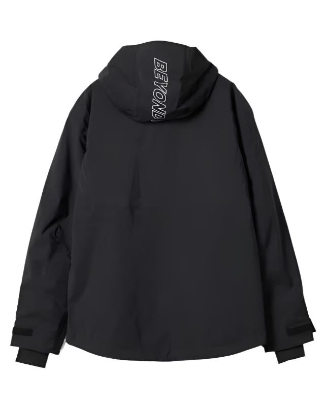 Beyond Medals Fullzip Insulated Jacket 2025 - A black jacket with a hood, featuring white lettering on the back and a zipper down the front.
